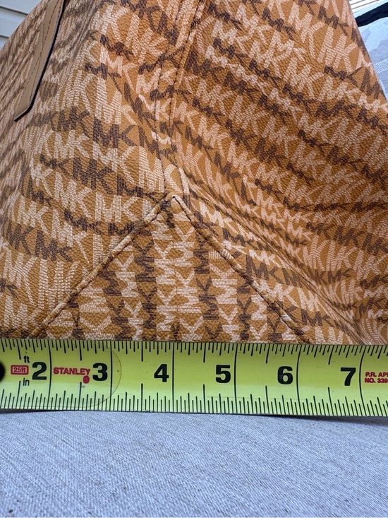 Michael Kors Yellow (Tan) Orange (Brown) Logo-Print Tote/Shoulder Bag Large/XL